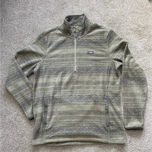 AFTCO Men's Green Patterned Zip-Up Sweater